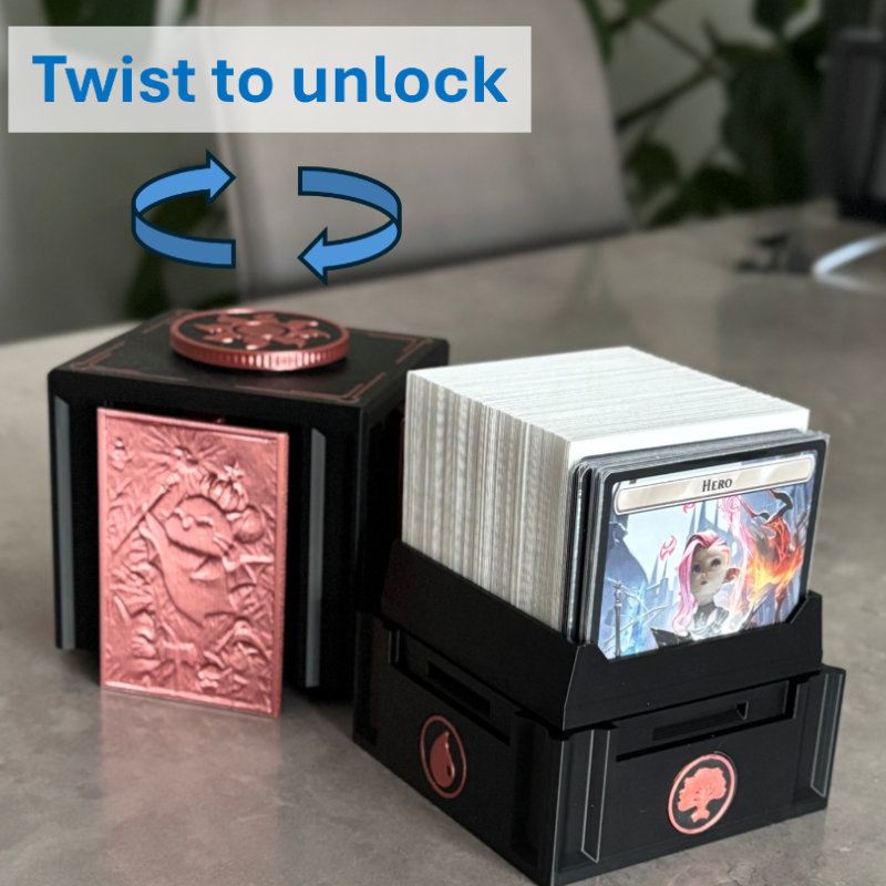 MTG Commander Sürgülü Deck Kutusu - Özel 3D Baskı Kart Saklama