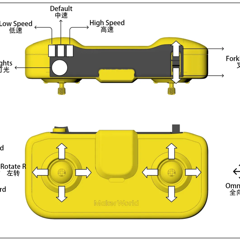 MEC-1 Ağır Hizmet Çok Yönlü Forklift - 3D Baskı RC Model