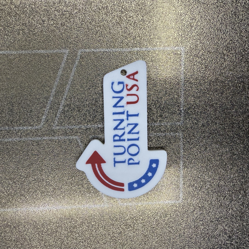 Charlie Kirk Turning Point USA Anahtarlık - 3D Baskılı Özel Tasarım