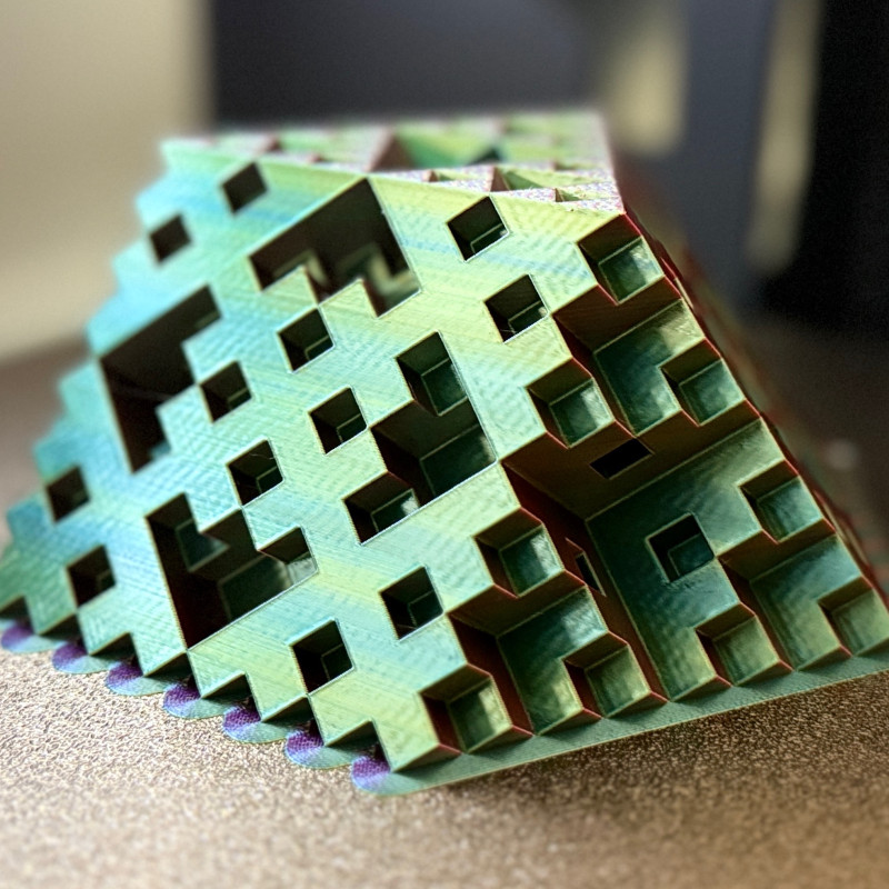Fraktal Küp Çapraz 3D Baskı Matematik Dekor - Seviye 3