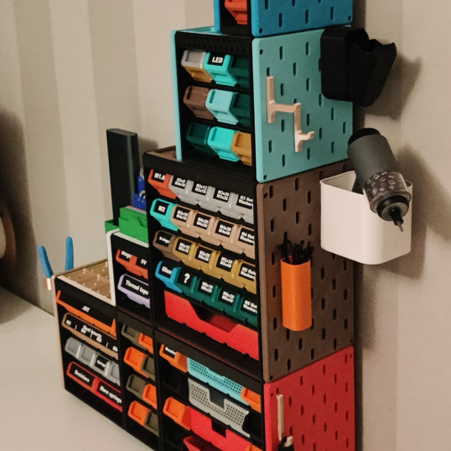 Modüler Gridfinity Düzenleme Kutusu - SKADIS HSW Uyumlu 3D Baskı