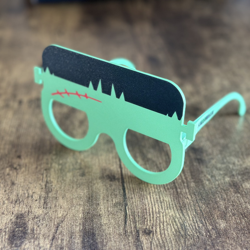 Frankenstein Monster Gözlük - 3D Baskılı Cadılar Bayramı Aksesuarı