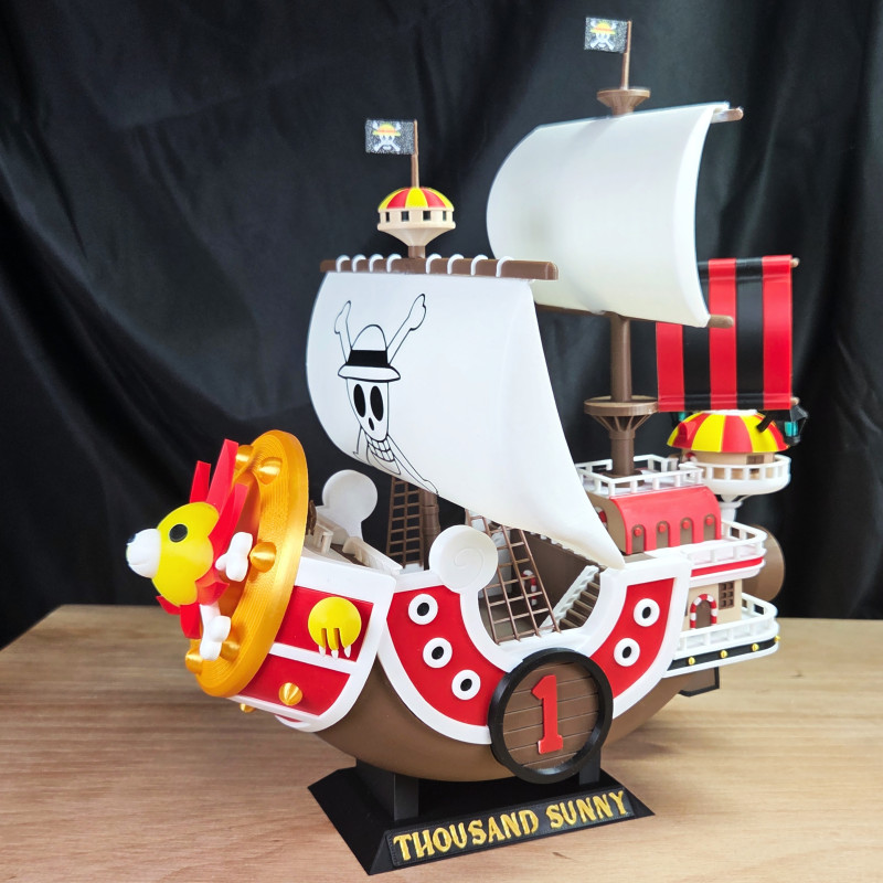 One Piece Thousand Sunny 3D Baskı Gemi Modeli - Bambu Lab Uyumlu