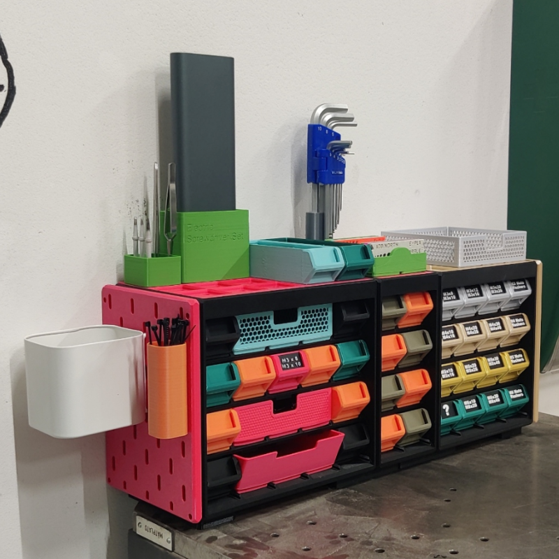 Modüler Gridfinity Düzenleme Kutusu - SKADIS HSW Uyumlu 3D Baskı