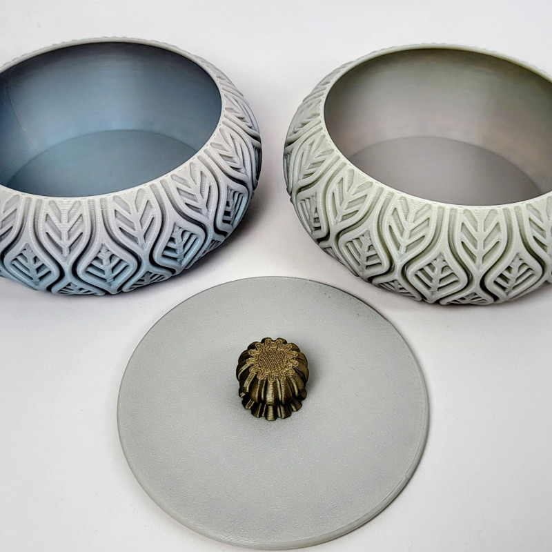 Yaprak Desenli Yığınlanabilir Takı Kutusu - 3D Baskı