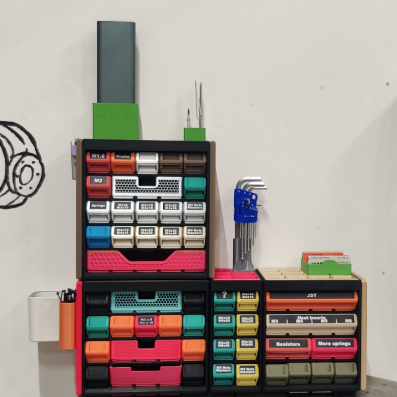 Modüler Gridfinity Düzenleme Kutusu - SKADIS HSW Uyumlu 3D Baskı