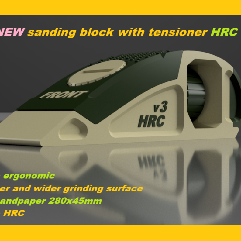 HRCv3 Gergili Zımpara Bloku - 3D Baskı El Aleti