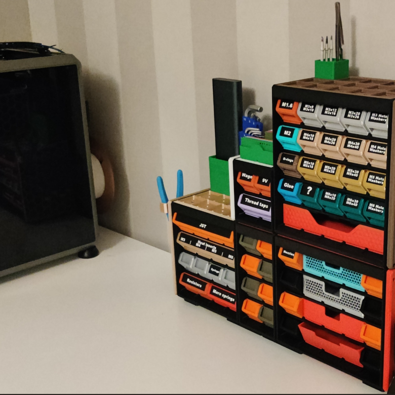 Modüler Gridfinity Düzenleme Kutusu - SKADIS HSW Uyumlu 3D Baskı