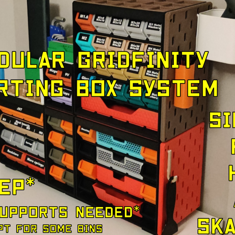 Modüler Gridfinity Düzenleme Kutusu - SKADIS HSW Uyumlu 3D Baskı