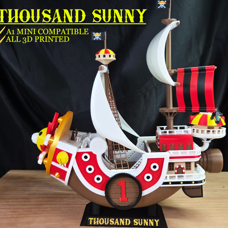 One Piece Thousand Sunny 3D Baskı Gemi Modeli - Bambu Lab Uyumlu