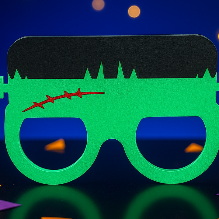 Frankenstein Monster Gözlük - 3D Baskılı Cadılar Bayramı Aksesuarı
