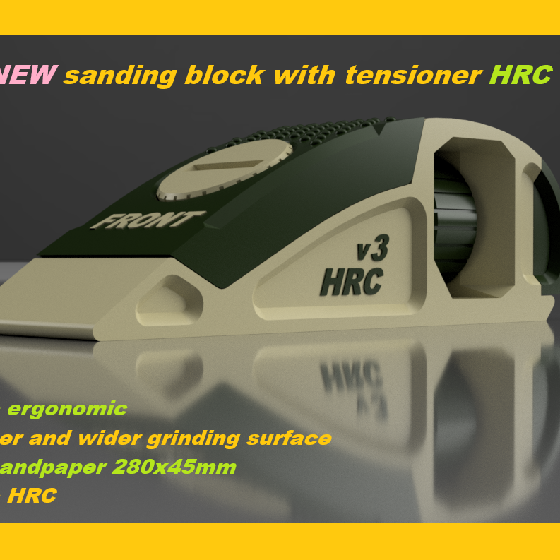 HRCv3 Gergili Zımpara Bloku - 3D Baskı El Aleti