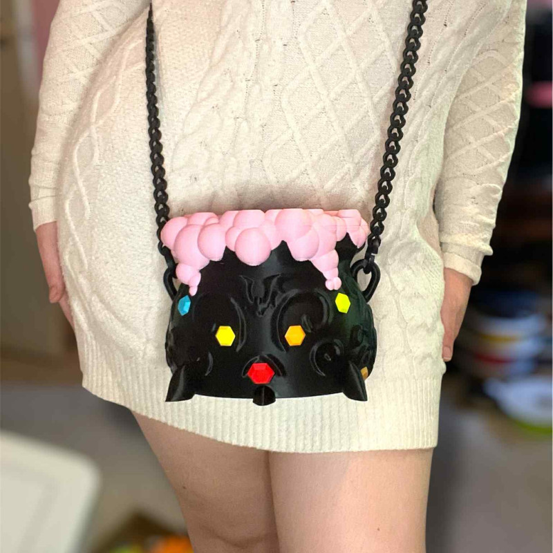 Cadı Kazanı 3D Baskılı Halloween Çantası - Sihirli Tasarım