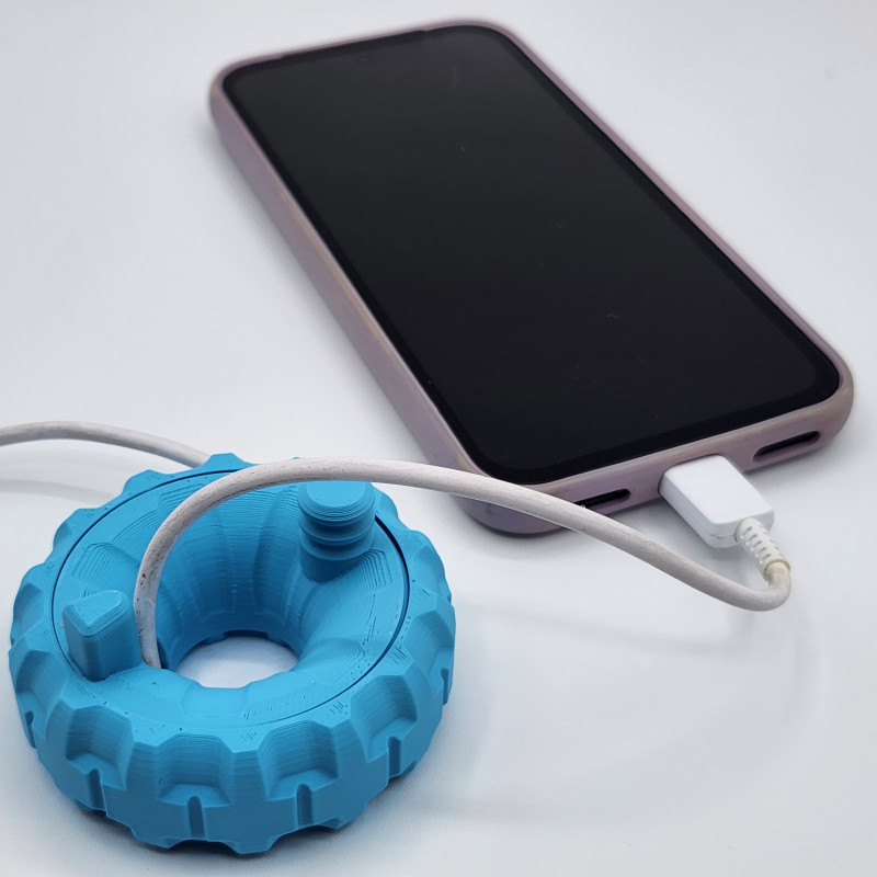 Pratik Donut Şekilli Kablo Sarıcı - 3D Baskılı Taşınabilir Kablo Organizatörü