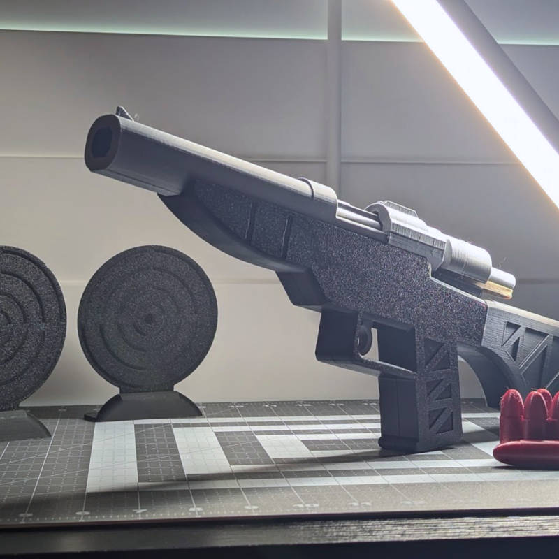 Fonksiyonel Bolt-Action Tüfek - 3D Baskılı Oyuncak Silah