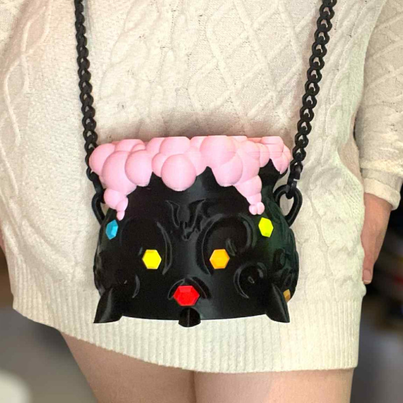 Cadı Kazanı 3D Baskılı Halloween Çantası - Sihirli Tasarım