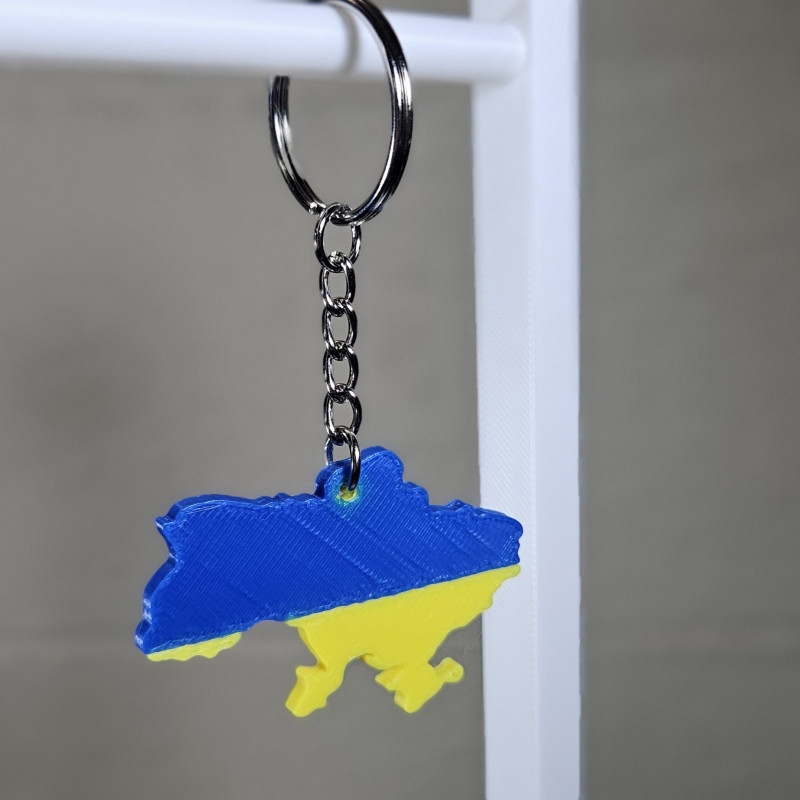 Ukrayna Bayrağı Anahtarlık - 3D Baskılı Özel Tasarım