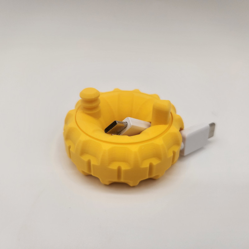 Pratik Donut Şekilli Kablo Sarıcı - 3D Baskılı Taşınabilir Kablo Organizatörü