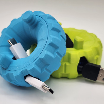 Pratik Donut Şekilli Kablo Sarıcı - 3D Baskılı Taşınabilir Kablo Organizatörü