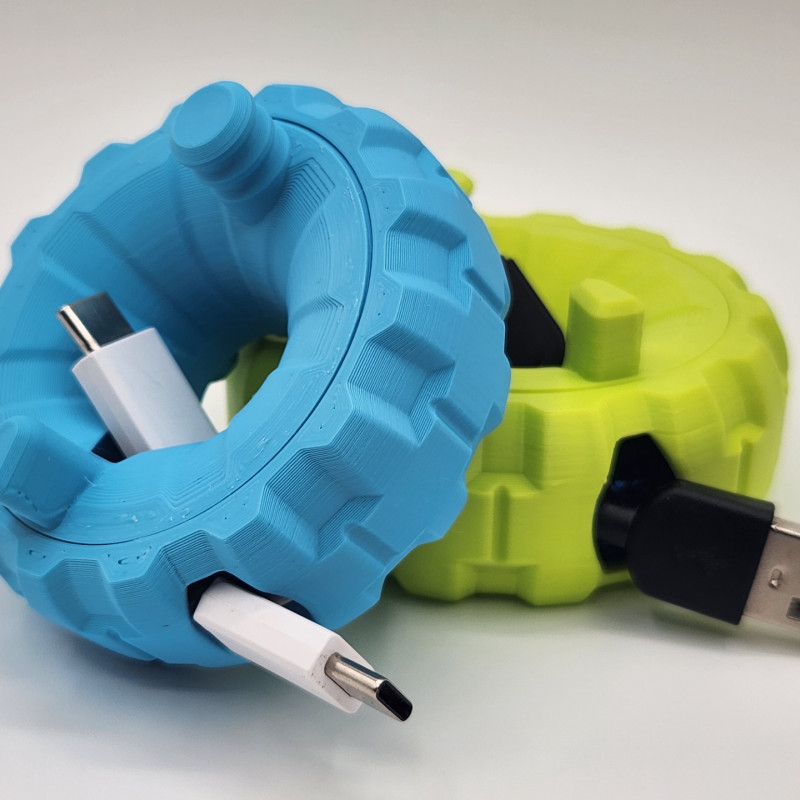 Pratik Donut Şekilli Kablo Sarıcı - 3D Baskılı Taşınabilir Kablo Organizatörü