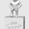 Maradona LED Aydınlatmalı 3D Baskı Heykel - Özel Tabanlı