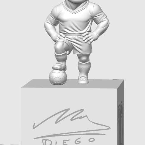 Maradona LED Aydınlatmalı 3D Baskı Heykel - Özel Tabanlı