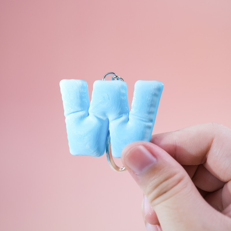 Kumaş Dokulu Alfabe Anahtarlık Seti - 26 Harf 3D Baskı