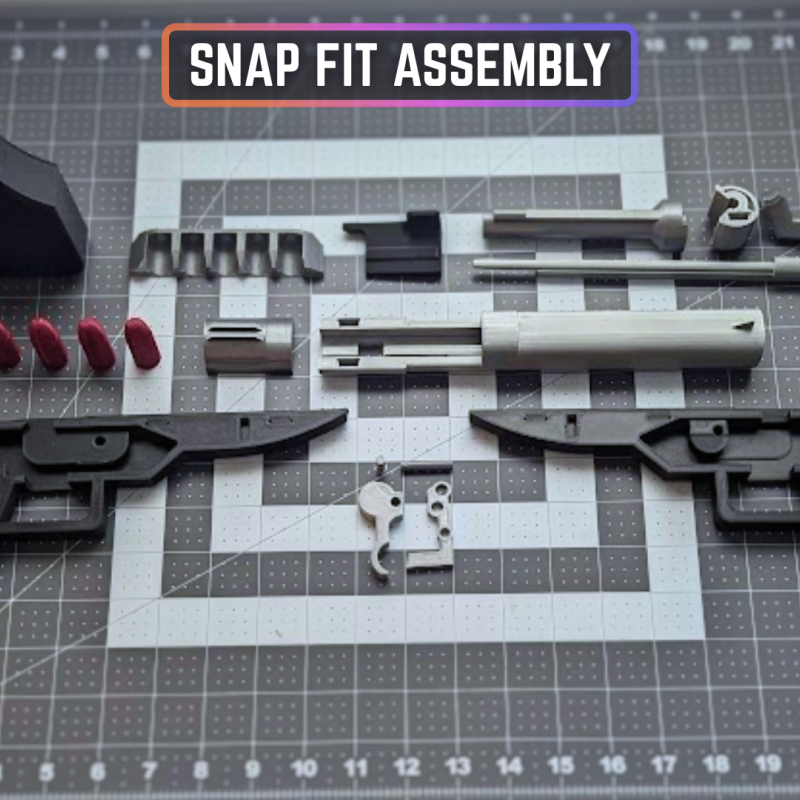 Fonksiyonel Bolt-Action Tüfek - 3D Baskılı Oyuncak Silah