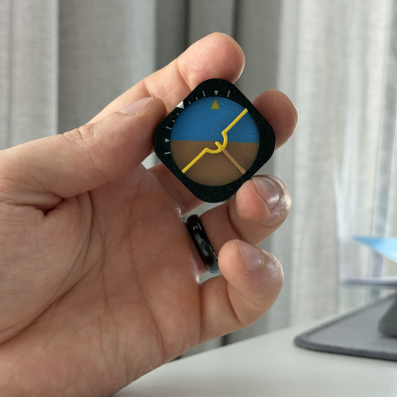 2D Yapay Ufuk Anahtarlık - Pilot Fidget Oyuncak - 3D Baskı Havacılık Aksesuarı