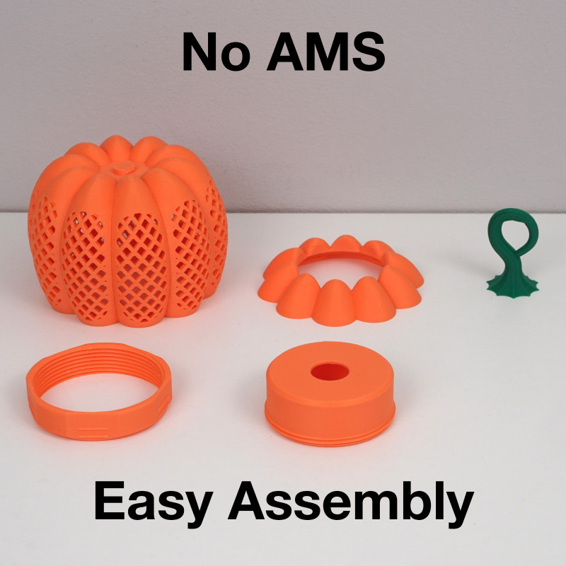 Mini Balkabağı Çay Mumlu Fener - 3D Baskı Dekorasyon