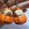 Balkabağı Kapibara Anti-Stress Anahtarlık - Halloween Dekor