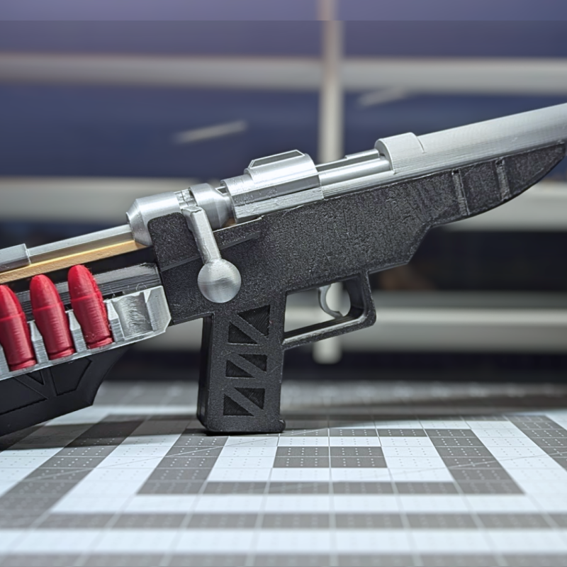 Fonksiyonel Bolt-Action Tüfek - 3D Baskılı Oyuncak Silah