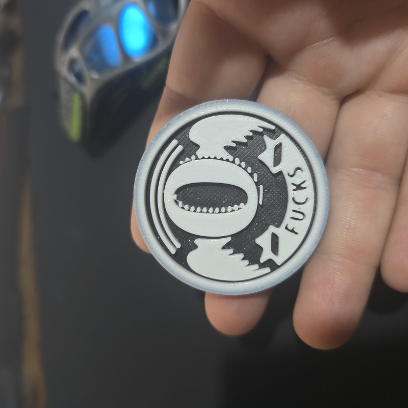 Sıfır Umursamazlık Jetonu - 3D Baskılı Mizah Madalyonu