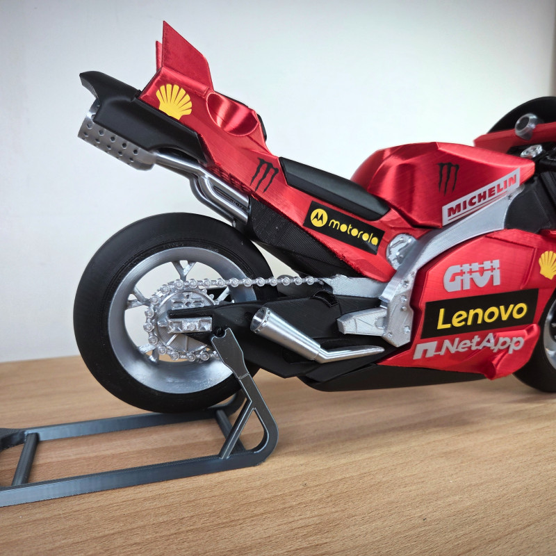 MotoGP Ducati 3D Baskılı Yarış Motoru Modeli - PLA Koleksiyon