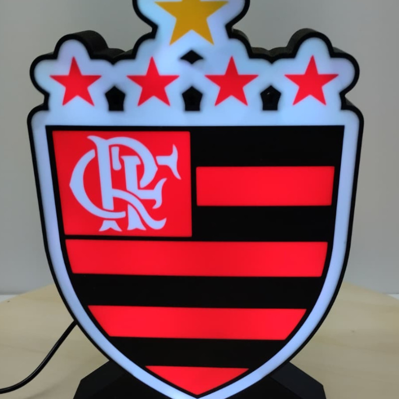 Flamengo Işık Kutusu - 3D Baskılı Futbol Fan Ürünü Flamengo Işık Kutusu - 3D Baskılı Futbol Fan Ürünü