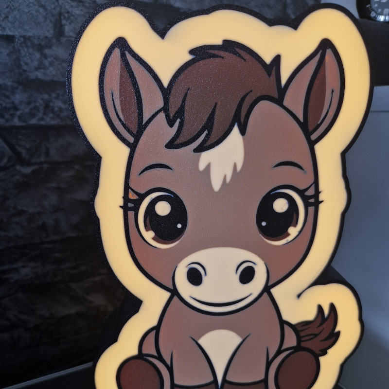 At Şekilli Işık Kutusu - Çocuk Odası Dekorasyon ve Gece Lambası