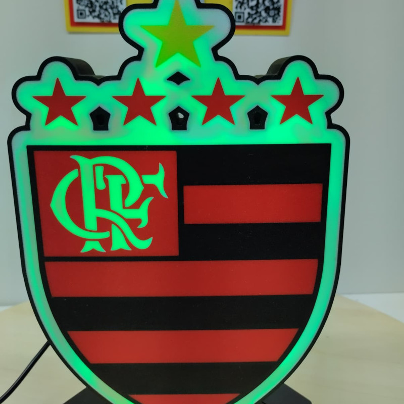 Flamengo Işık Kutusu - 3D Baskılı Futbol Fan Ürünü Flamengo Işık Kutusu - 3D Baskılı Futbol Fan Ürünü