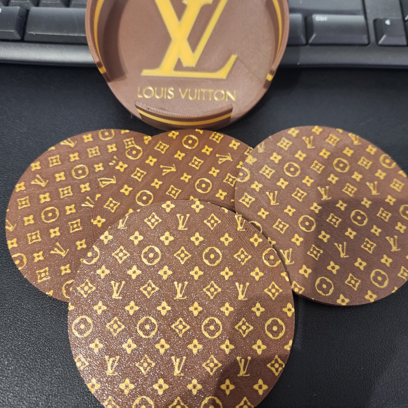 Lüks LV Bardak Altlığı - 3D Baskı Dekorasyon Ürünü