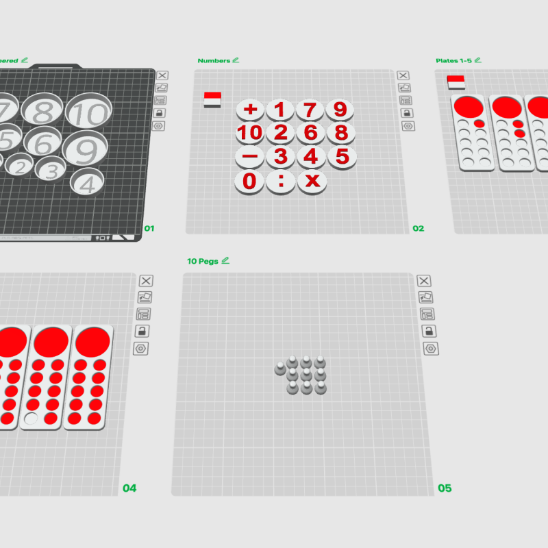 Montessori Matematik Seti 0-10 - 3D Baskı Eğitici Oyuncak