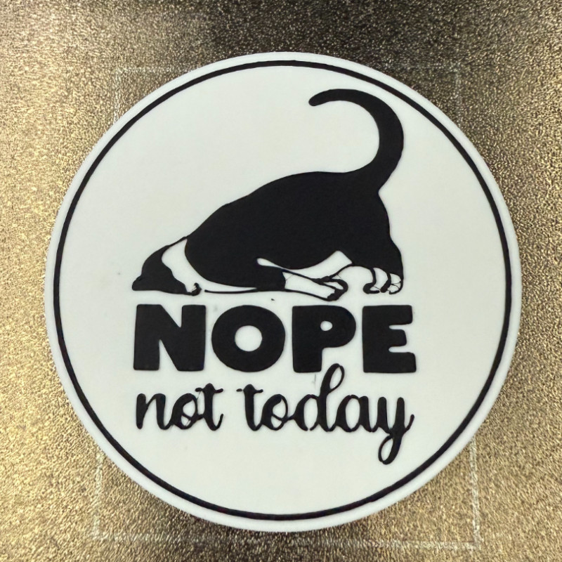 Nope Bugün Değil Kedi Bardak Altlığı Tutucu - 3D Baskı Dekor