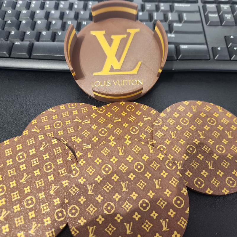 Lüks LV Bardak Altlığı - 3D Baskı Dekorasyon Ürünü