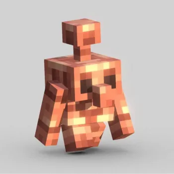 Minecraft Koşan Bakır Golem 3D Baskı Heykel - Oyun Figürü