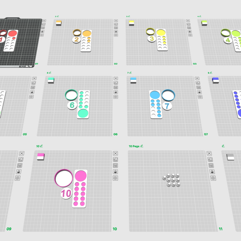 Montessori Matematik Seti 0-10 - 3D Baskı Eğitici Oyuncak