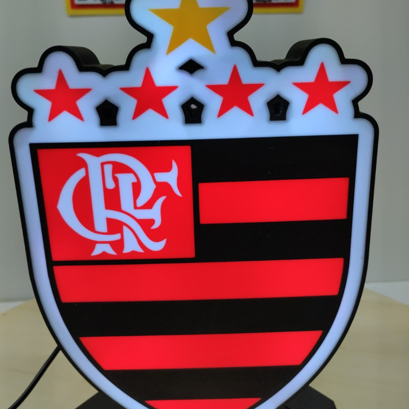 Flamengo Işık Kutusu - 3D Baskılı Futbol Fan Ürünü Flamengo Işık Kutusu - 3D Baskılı Futbol Fan Ürünü