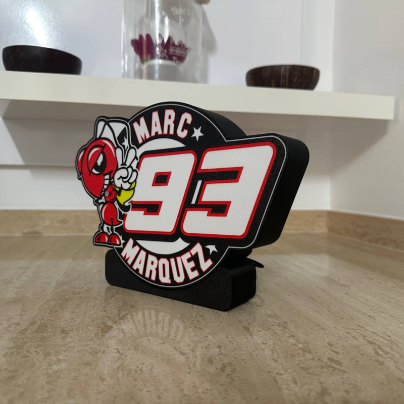 Marc Marquez LED Işık Kutusu - 3D Baskı Dekoratif Aydınlatma