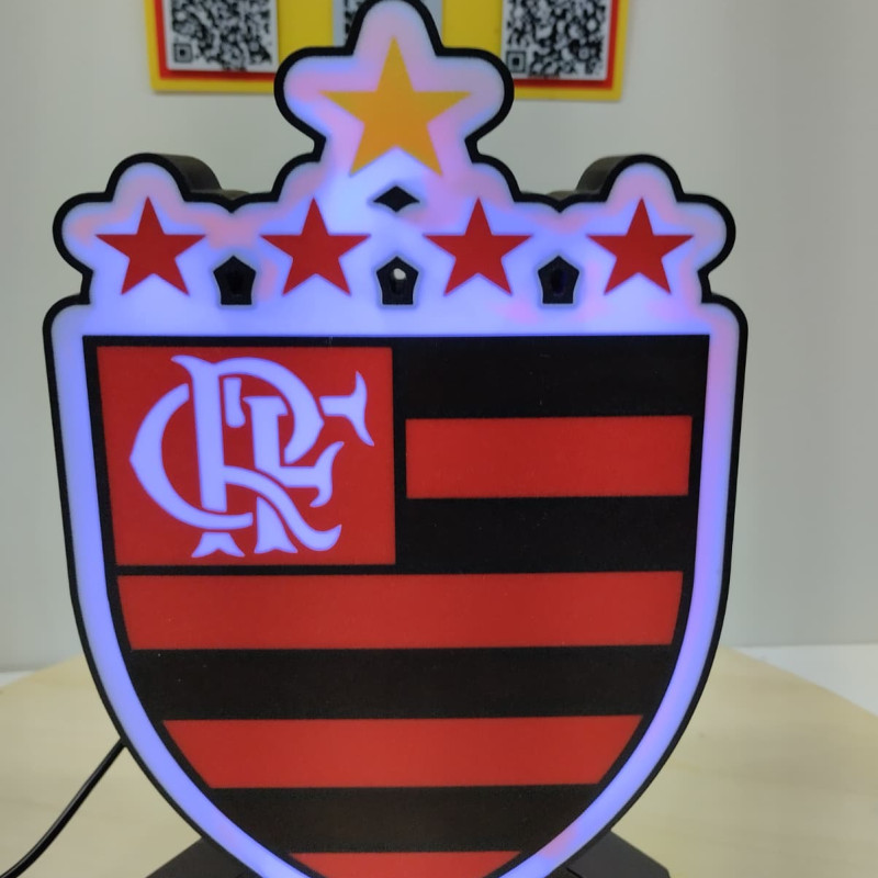 Flamengo Işık Kutusu - 3D Baskılı Futbol Fan Ürünü Flamengo Işık Kutusu - 3D Baskılı Futbol Fan Ürünü