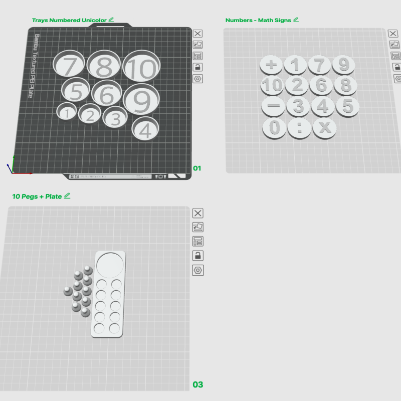 Montessori Matematik Seti 0-10 - 3D Baskı Eğitici Oyuncak