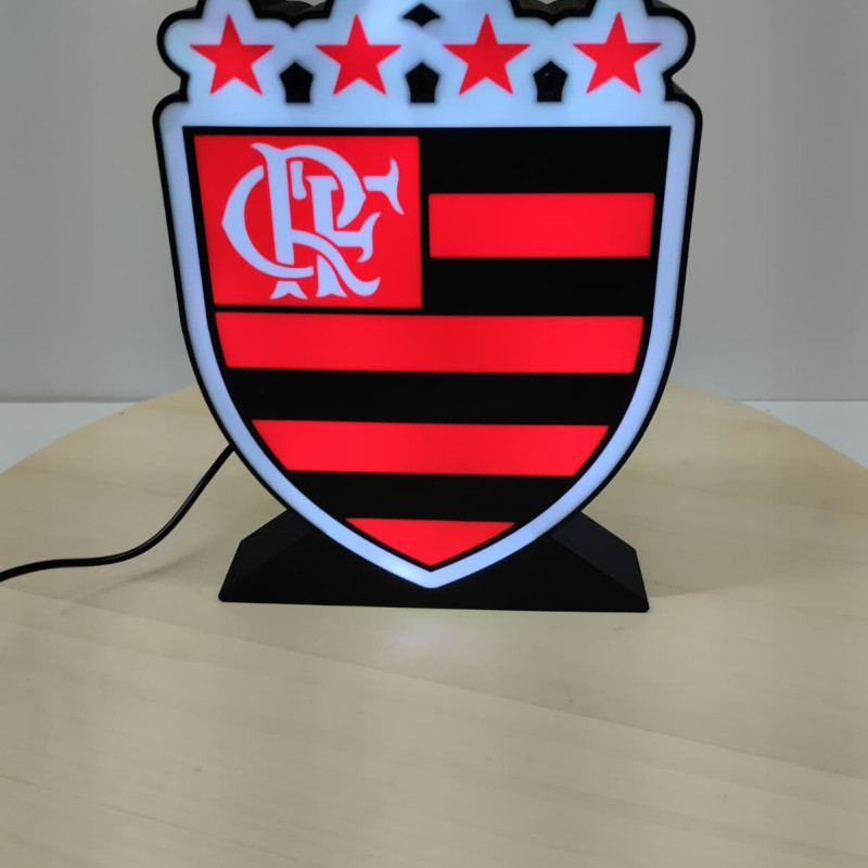 Flamengo Işık Kutusu - 3D Baskılı Futbol Fan Ürünü Flamengo Işık Kutusu - 3D Baskılı Futbol Fan Ürünü