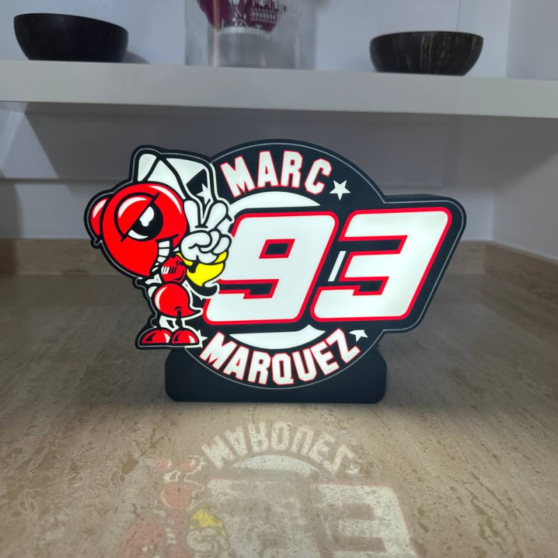 Marc Marquez LED Işık Kutusu - 3D Baskı Dekoratif Aydınlatma