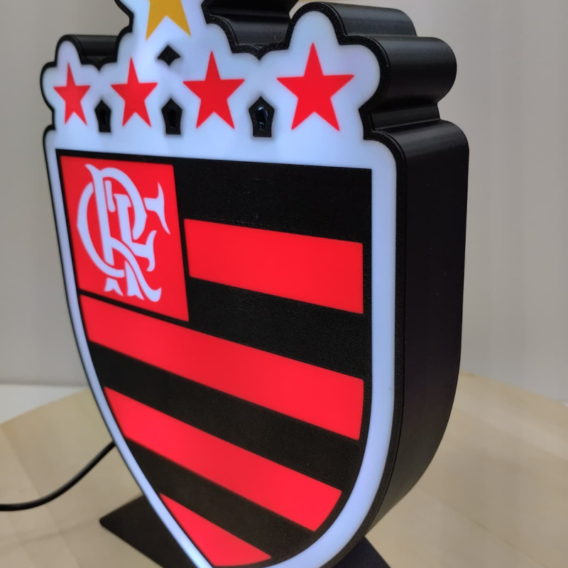 Flamengo Işık Kutusu - 3D Baskılı Futbol Fan Ürünü Flamengo Işık Kutusu - 3D Baskılı Futbol Fan Ürünü